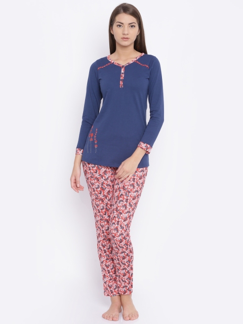 

Sweet Dreams Navy Blue & Red Printed Night Suit 2254G7CO