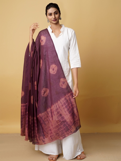 

Unnati Silks Purple Pure Cotton Shibori Dupatta