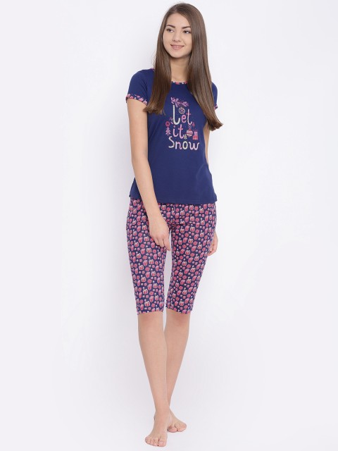 

Sweet Dreams Blue & Pink Printed Nightsuit 2353G7