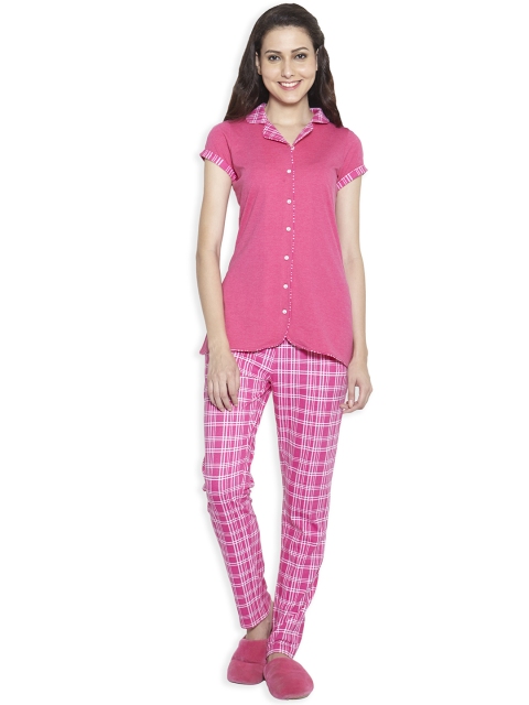 

Sweet Dreams Pink & White Checked Night Suit