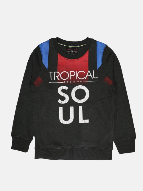 

CHIMPRALA Boys Printed Cotton Sweatshirt, Olive