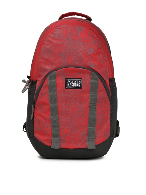 

Flying Machine Men Red Graphic Print Backpack