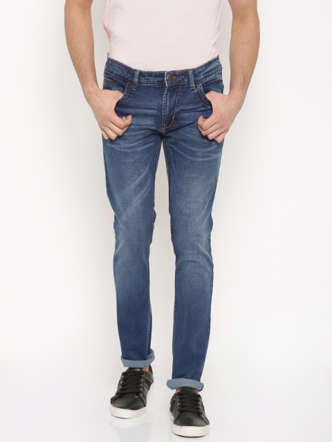 

Slub Men Blue Slim Fit Mid-Rise Clean Look Stretchable Jeans