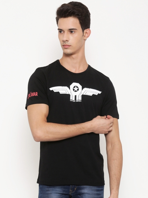 

Slub Men Black Printed Round Neck T-shirt