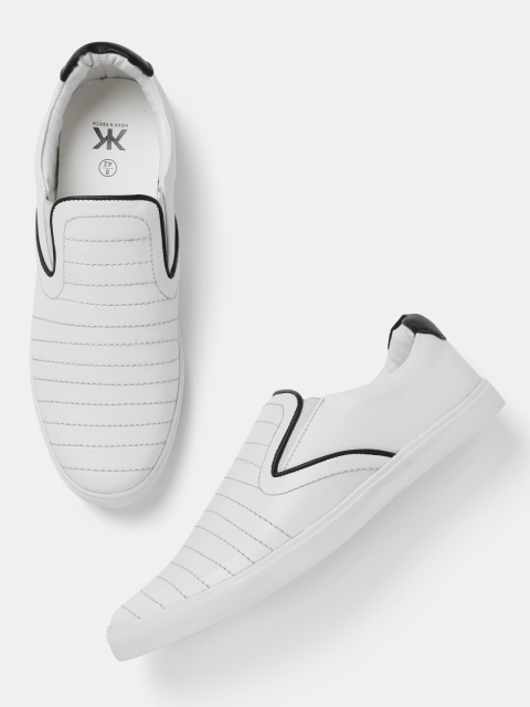 

Kook N Keech Men White Slip-On Sneakers
