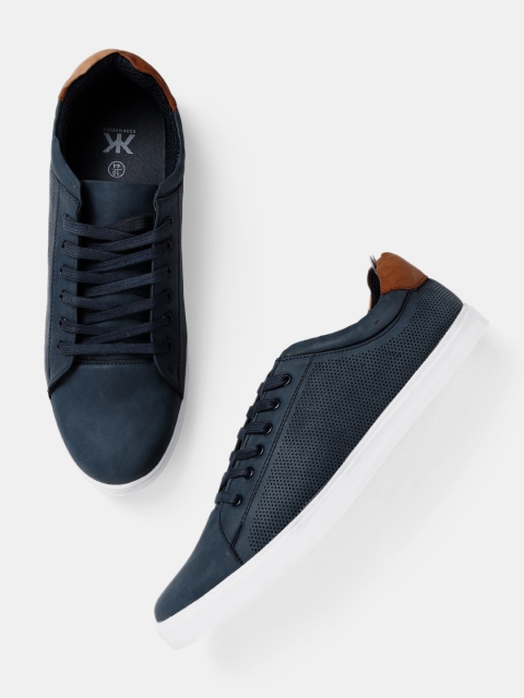 

Kook N Keech Men Navy Blue Perforated Sneakers