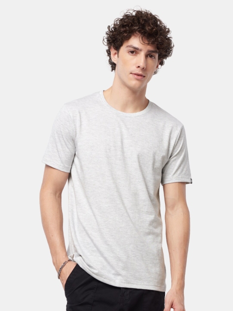 

The Souled Store Men Grey Melange Cotton T-shirt