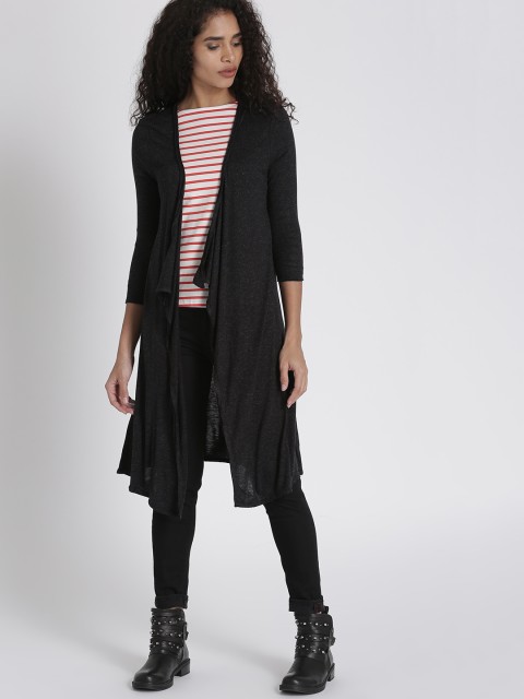 

Chemistry Black Solid Open Front Shrug