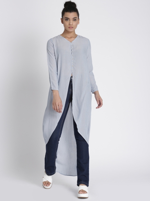 

Chemistry Women Blue Striped High-Low Top