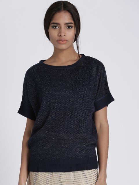 

Chemistry Women Navy Blue Solid Pullover