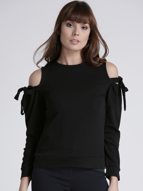 

Chemistry Women Black Cold-Shoulder Sweatshirt