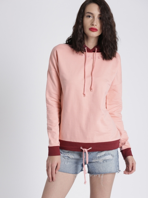 

Chemistry Women Pink Solid Hooded Sweatshirt