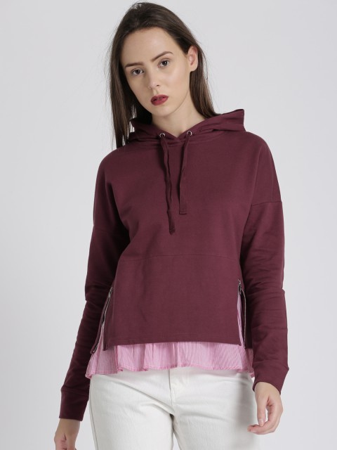 

Chemistry Women Maroon Solid Sweatshirt