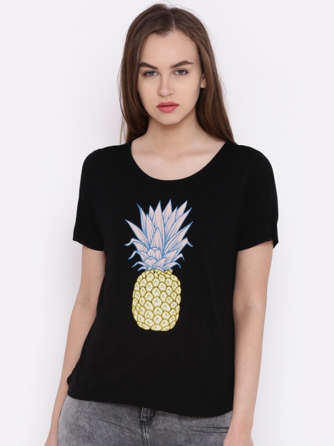 

Ginger by Lifestyle Women Black Printed Blouson Top
