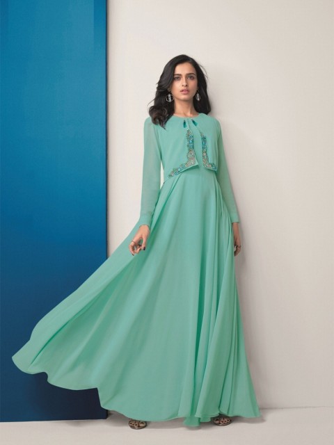 

APNISHA Women Blue Georgette Maxi Dress