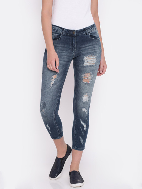 

Ginger by Lifestyle Women Blue Regular Fit Mid-Rise Mildly Distressed Stretchable Jeans