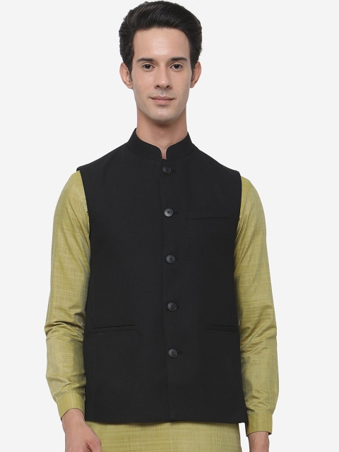 

MODI JACKET Men Black Open Front Modi Jacket
