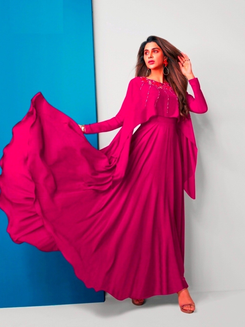 

APNISHA Purple Georgette Maxi Dress