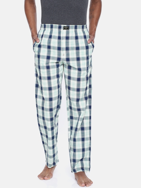 

Jack & Jones Men Blue Checked Lounge Pants