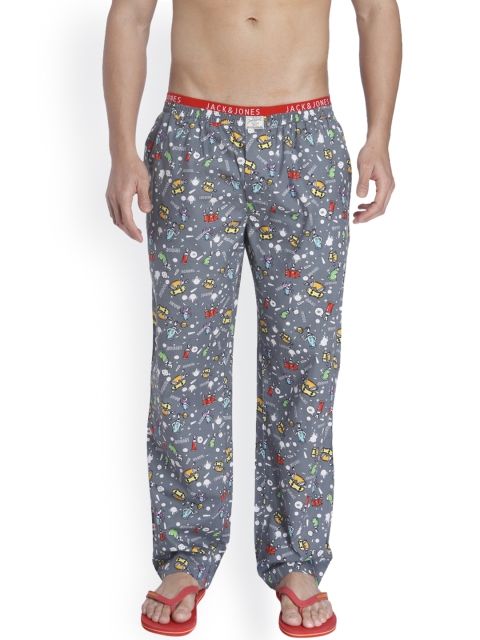 

Jack & Jones Charcoal Grey Printed Pyjamas 1954247004