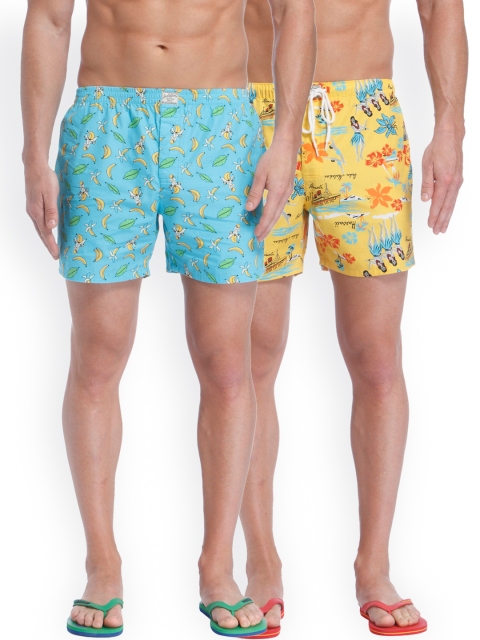 

Jack & Jones Pack of 2 Printed Pure Cotton Boxers 1969012004, Blue