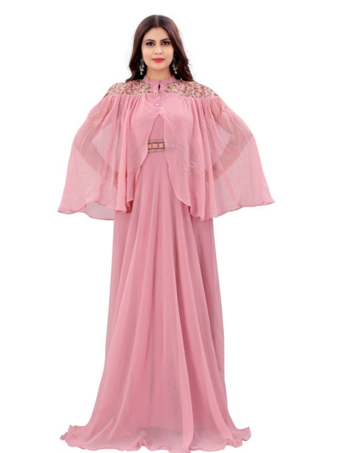 

APNISHA Women Pink Georgette Maxi Dress