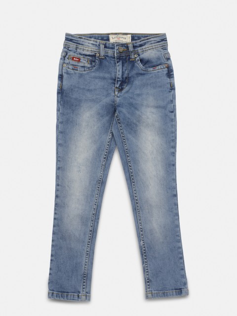 

Lee Cooper Boys Blue Skinny Fit Mid-Rise Low Distress Stretchable Jeans