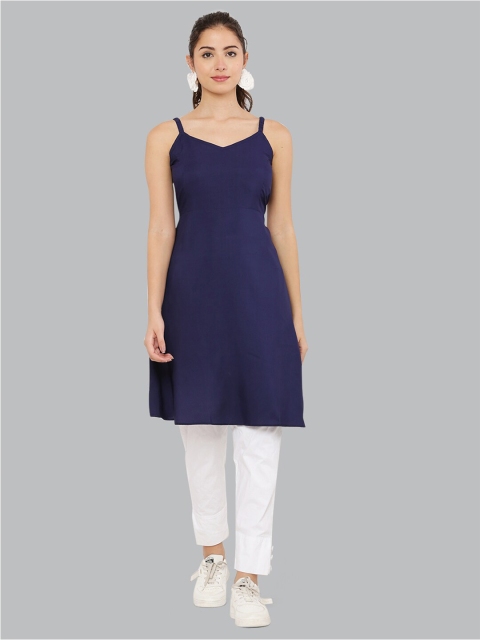 

EZIS FASHION Women Navy Blue Anarkali Kurta