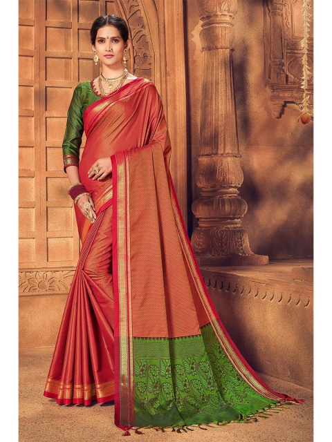 

KARAGIRI Pink Woven Design Zari Art Silk Saree