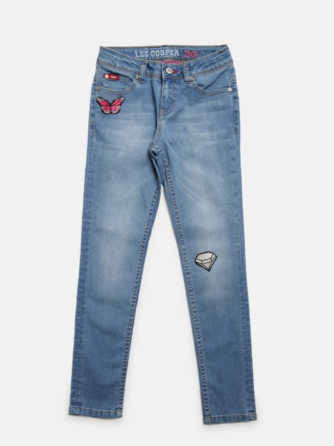 Lee Cooper Girls Blue Slim Fit Mid-Rise Clean Look Stretchable Jeans available at myntra for Rs.749