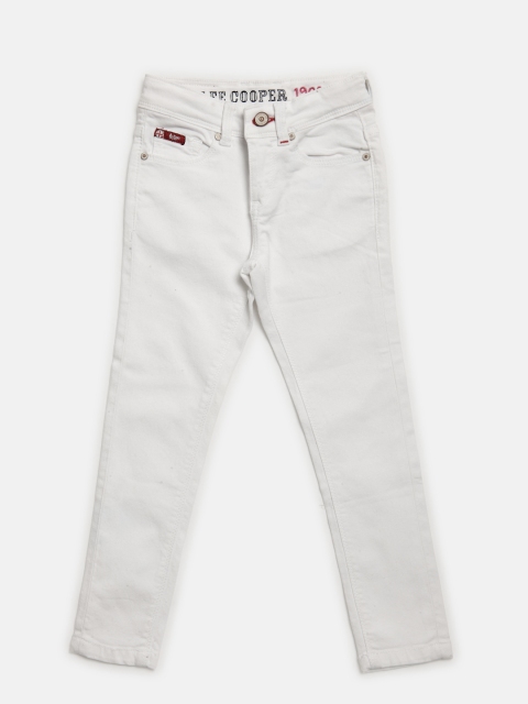 Lee Cooper Girls White Slim Fit Mid-Rise Clean Look Stretchable Jeans available at myntra for Rs.649