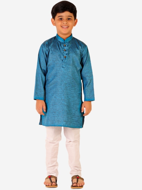 

Pro-Ethic STYLE DEVELOPER Boys Blue Pure Cotton Kurta with Pyjamas