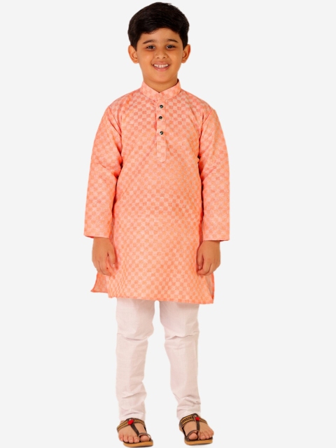 

Pro-Ethic STYLE DEVELOPER Boys Peach-Colored Pure Cotton Kurta with Pyjama