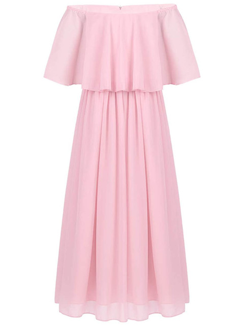 

Samsara Couture Pink Off-Shoulder Dress