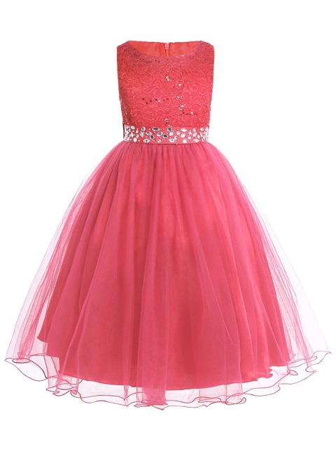 

Samsara Couture Coral Net Maxi Dress