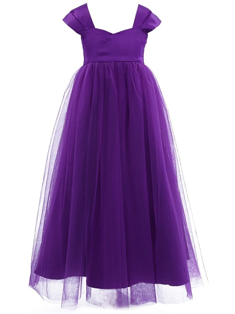 

Samsara Couture Purple Net A-Line Dress