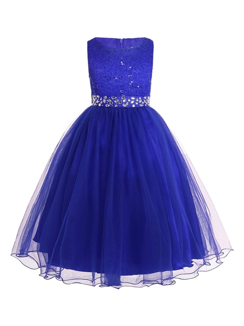 

Samsara Couture Blue Embellished Net Maxi Dress