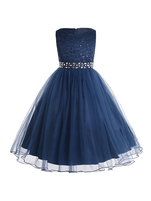 

Samsara Couture Navy Blue Net Maxi Dress