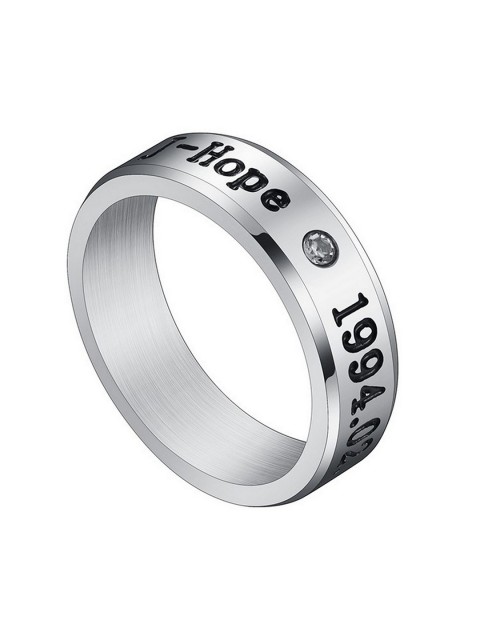 

UNIVERSITY TRENDZ Men Silver-Plated K-POP J-Hope Signature Stainless Steel Ring