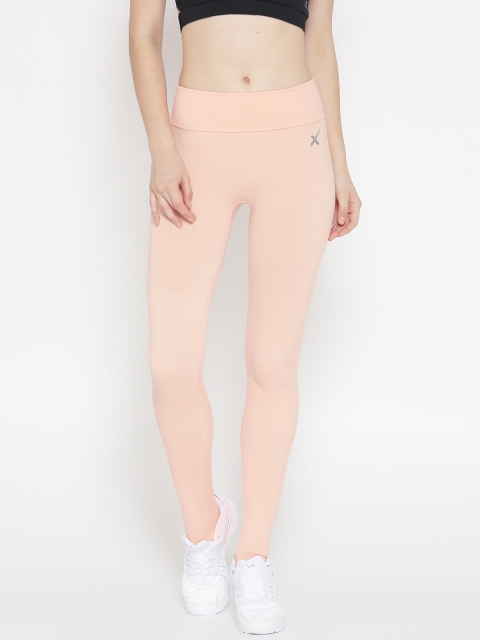 

HRX by Hrithik Roshan Peach-Coloured Seamless Tights