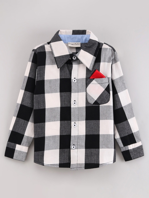 

CrayonFlakes Boys Comfort Buffalo Checked Casual Shirt, Off white