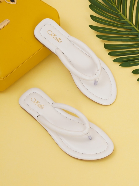 

VEILLE Women White T-Strap Flats
