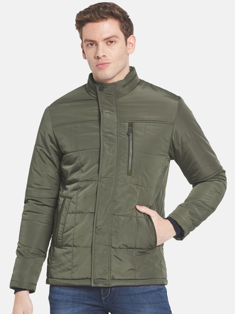 

METTLE Men Olive Green Padded Jacket
