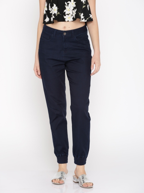 

United Colors of Benetton Women Navy Blue Regular Fit Mid-Rise Clean Look Joggers