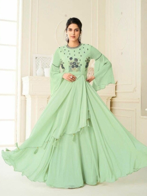 

APNISHA Green Georgette Maxi Dress