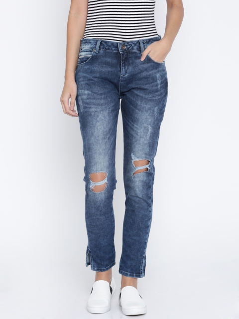 

United Colors of Benetton Women Blue Slim Fit Mid-Rise Stretchable Jeans