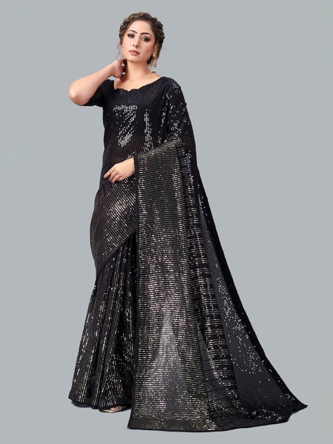 

Fashion FRICKS Black Embellished Sequined Saree