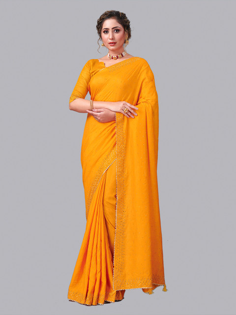 

Fashion FRICKS Yellow Embellished Saree