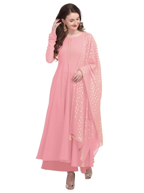 

APNISHA Women Peach-Coloured Solid Maxi Dress