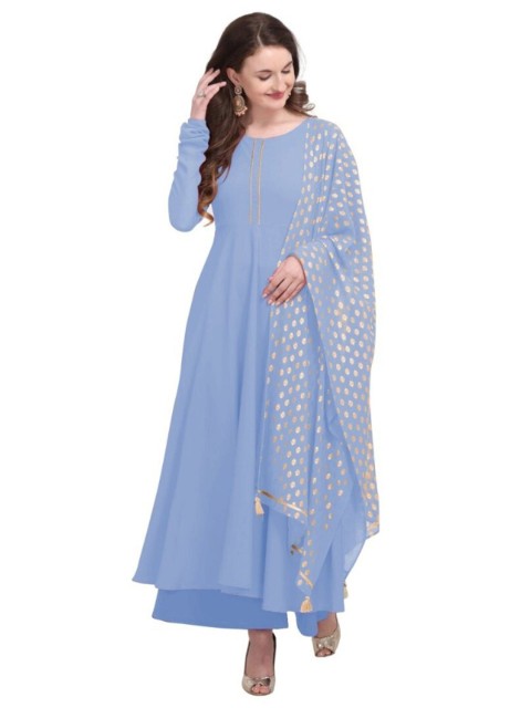 

APNISHA Women Blue Solid Maxi Dress